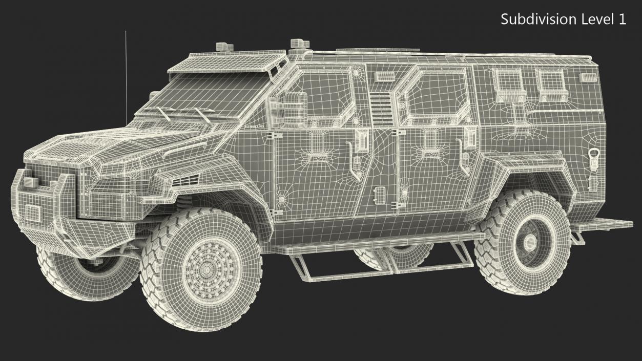 Armored SWAT Truck Pit-Bull VX Rigged 3D