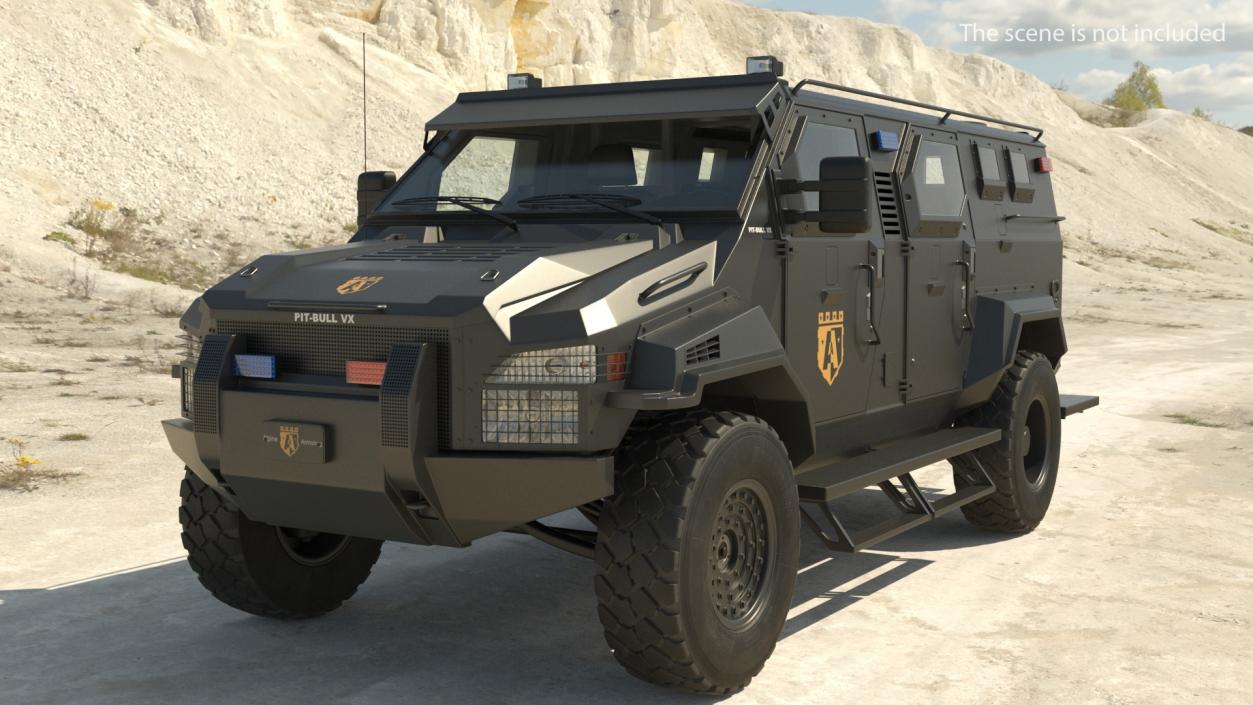 Armored SWAT Truck Pit-Bull VX Rigged 3D