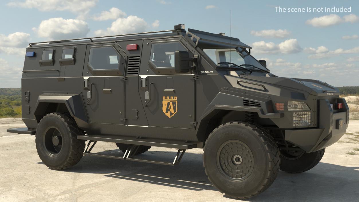 Armored SWAT Truck Pit-Bull VX Rigged 3D