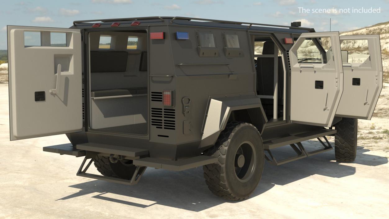 Armored SWAT Truck Pit-Bull VX Rigged 3D