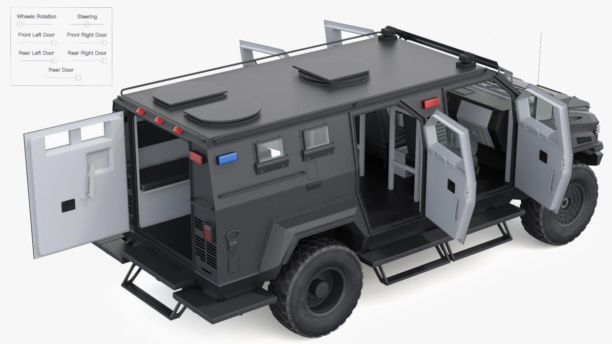 Armored SWAT Truck Pit-Bull VX Rigged 3D