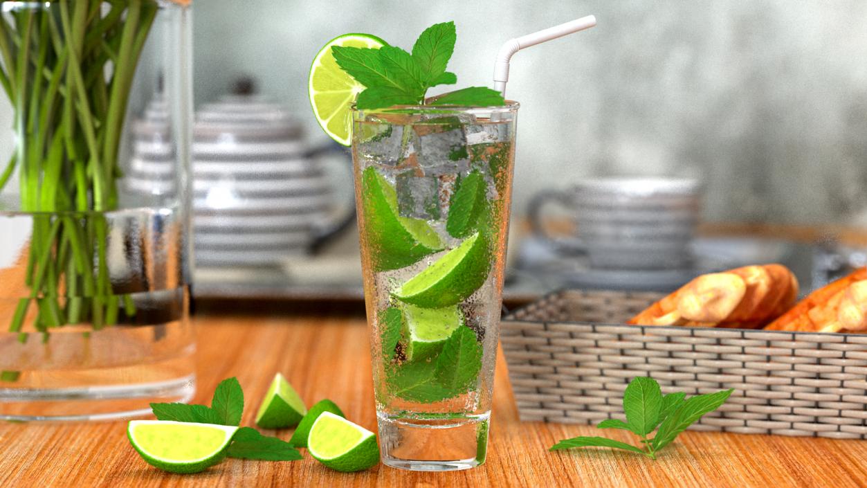 Fresh Mint Leaves 3D