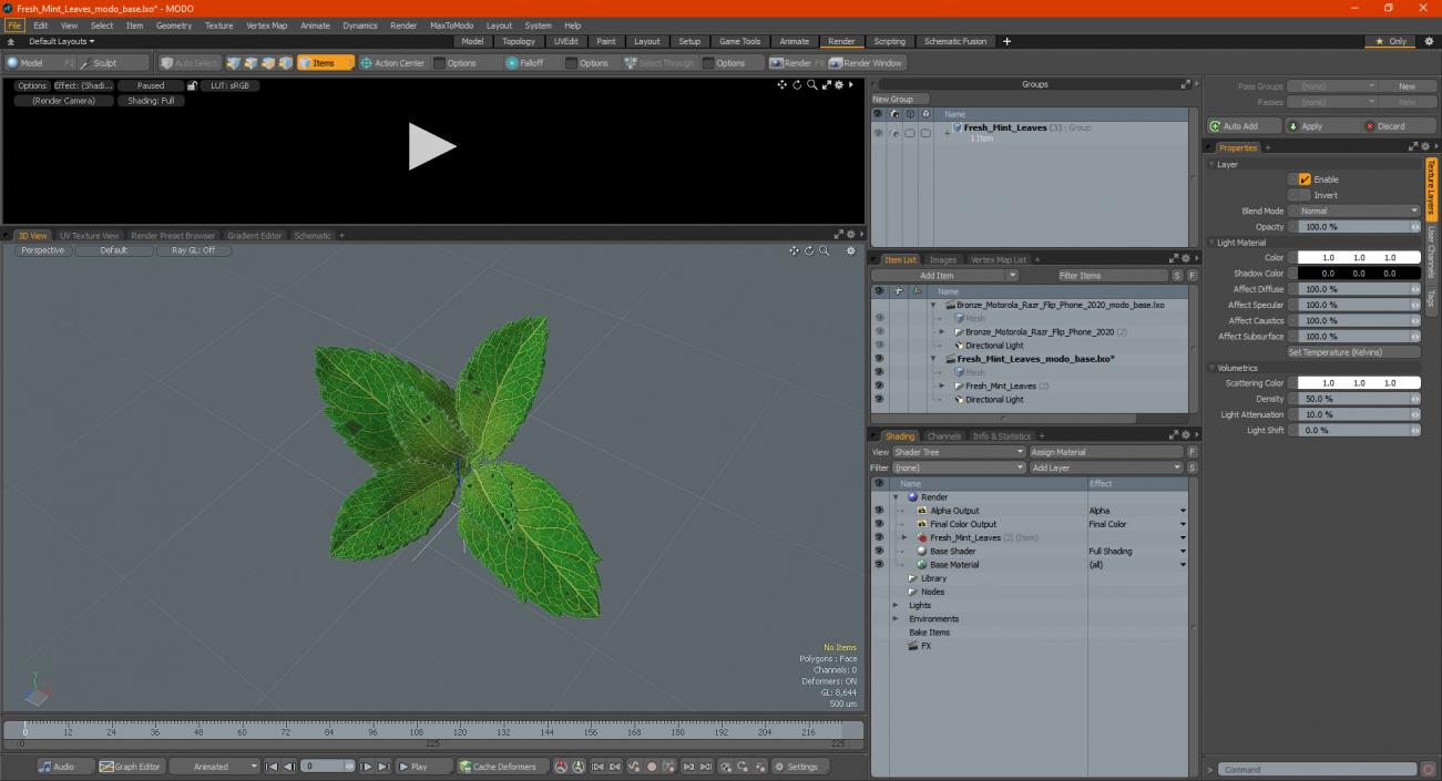 Fresh Mint Leaves 3D