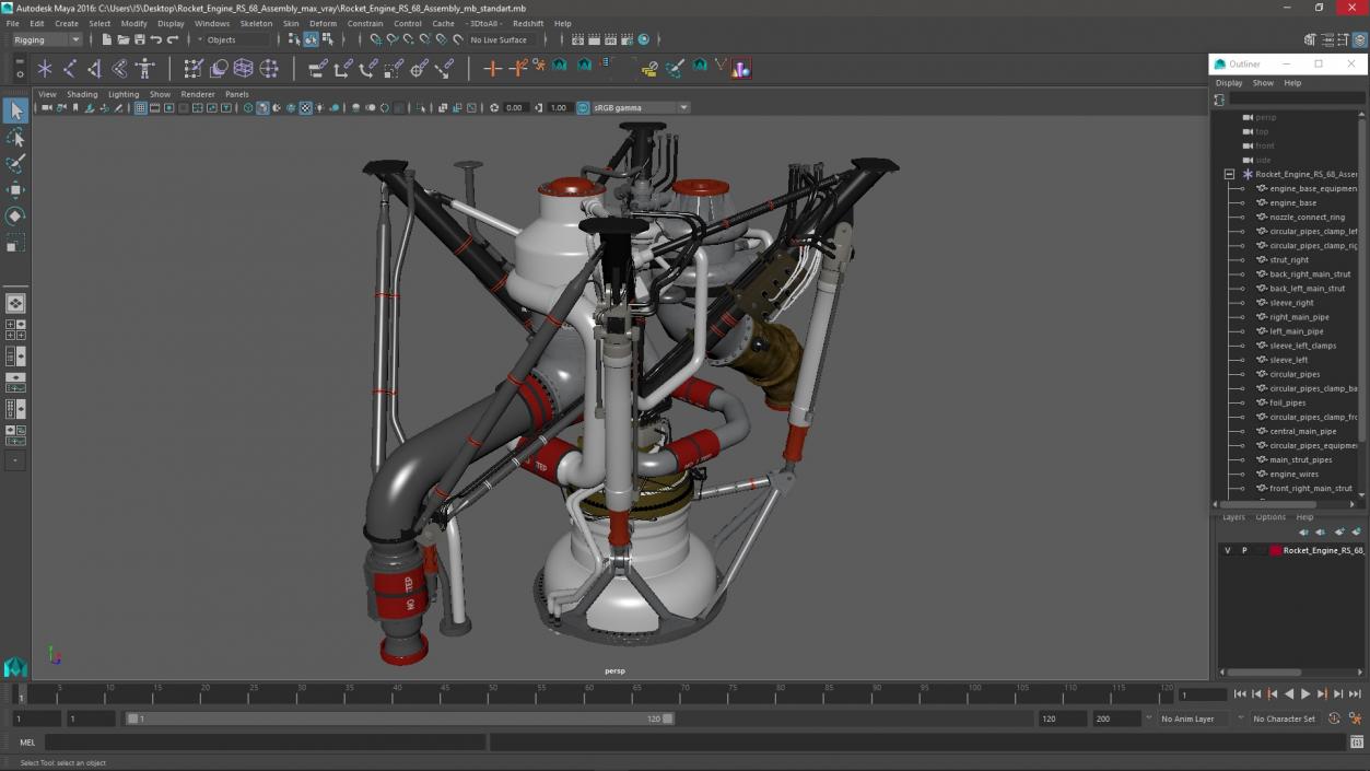 3D Rocket Engine RS 68 Assembly model