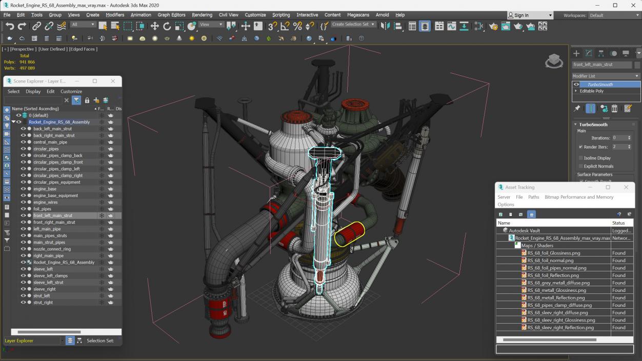 3D Rocket Engine RS 68 Assembly model