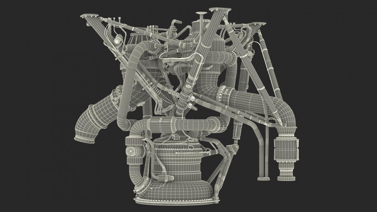 3D Rocket Engine RS 68 Assembly model