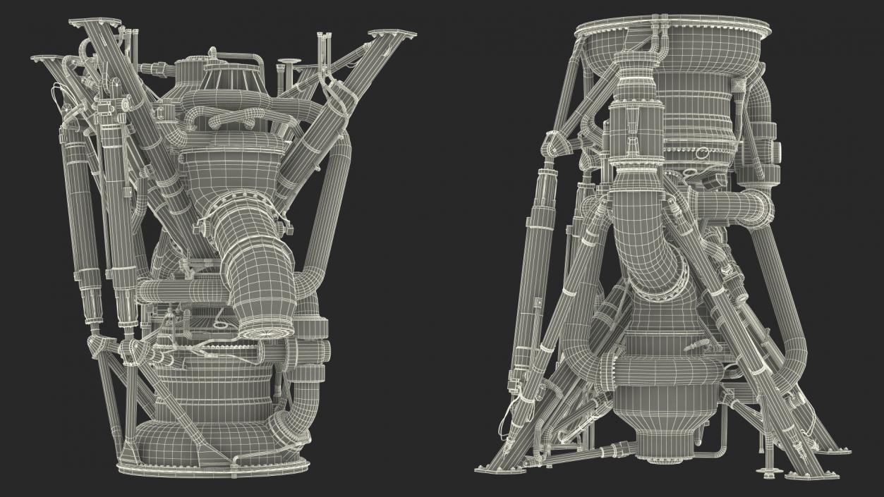 3D Rocket Engine RS 68 Assembly model