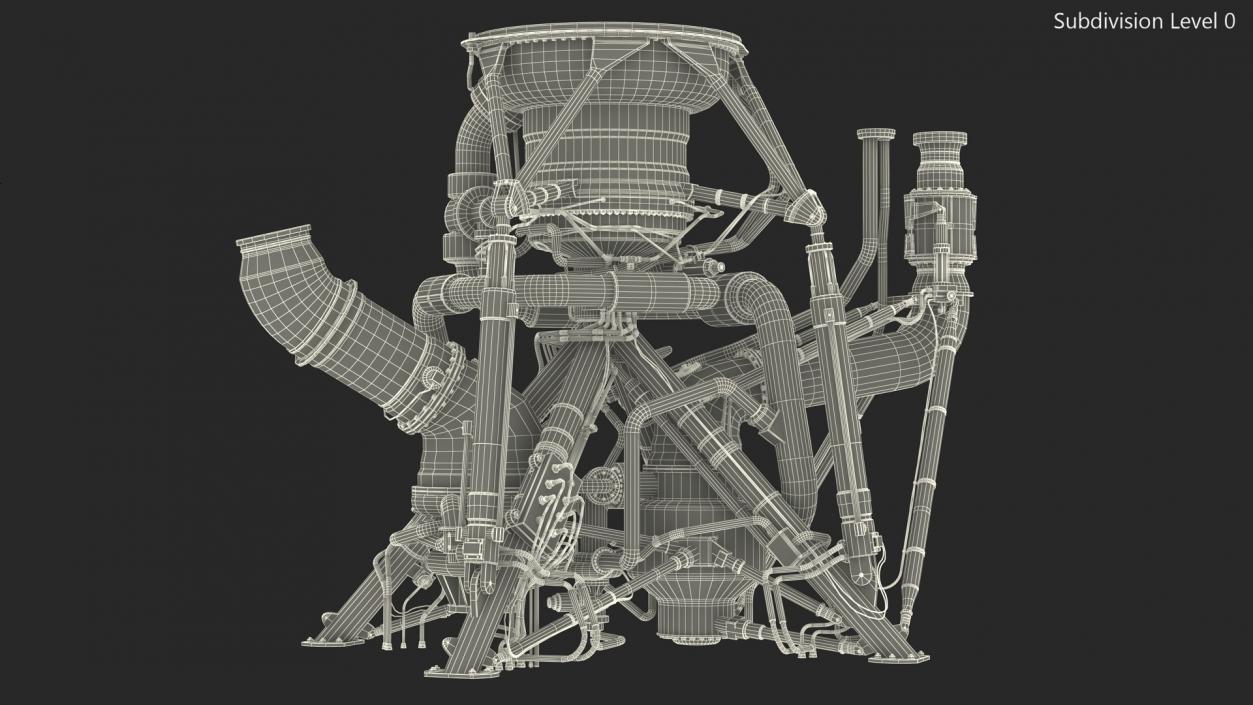 3D Rocket Engine RS 68 Assembly model