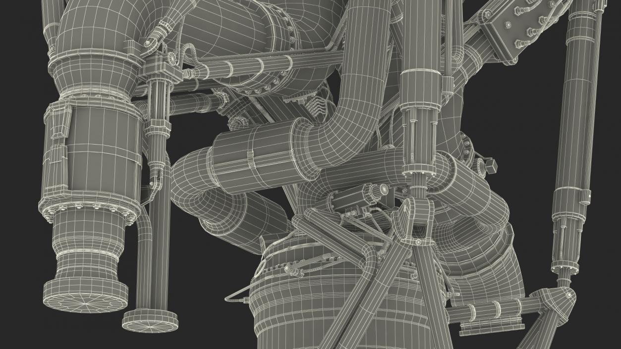 3D Rocket Engine RS 68 Assembly model