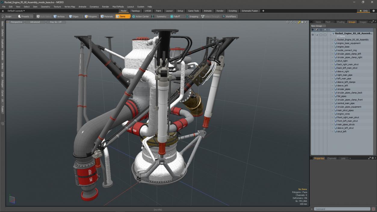 3D Rocket Engine RS 68 Assembly model