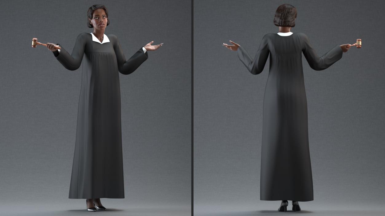 3D Dark Skin Judge Woman