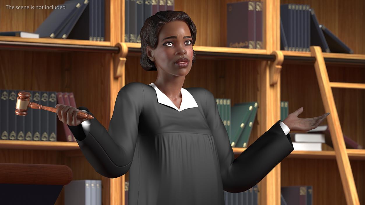 3D Dark Skin Judge Woman