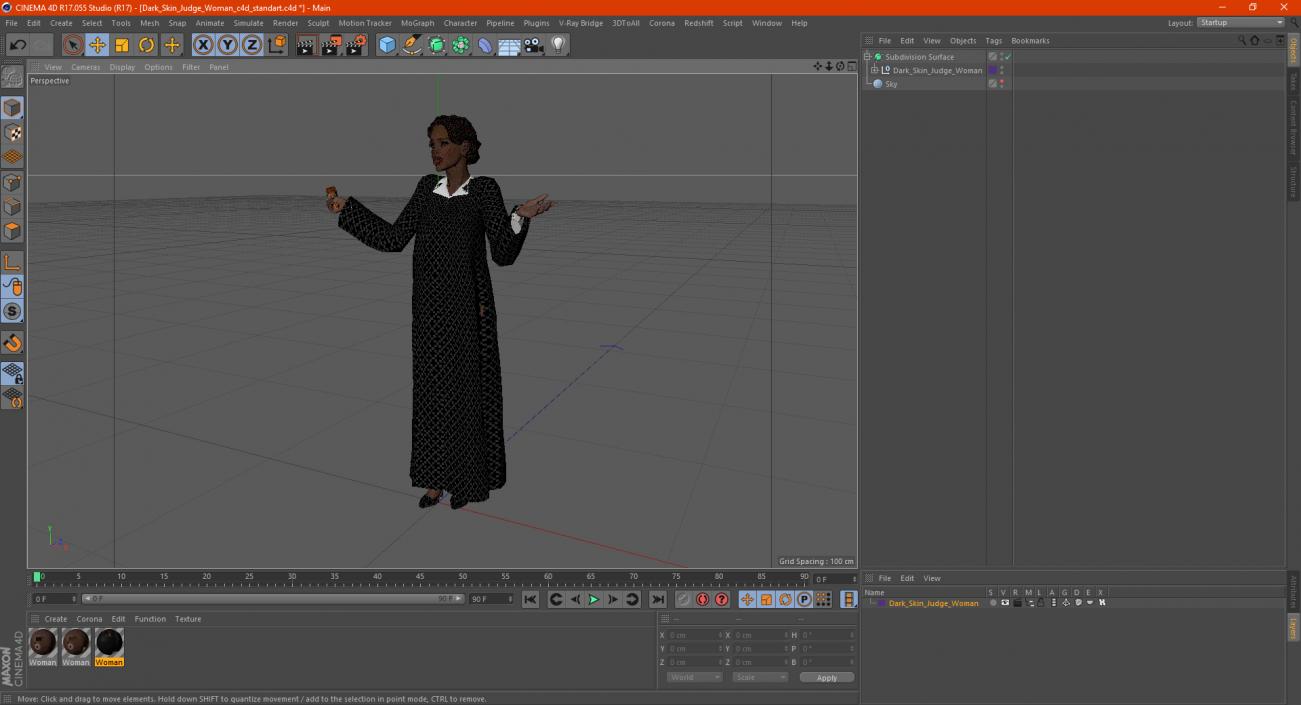 3D Dark Skin Judge Woman