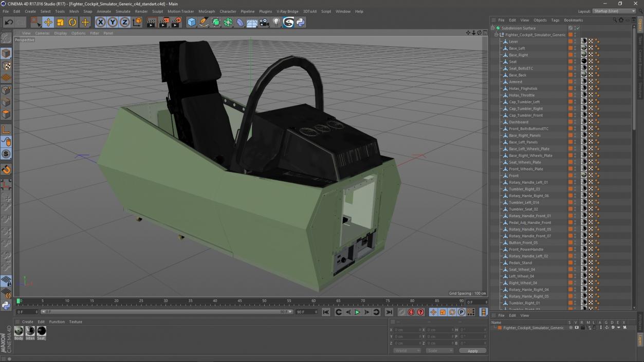 3D Fighter Cockpit Simulator Generic model