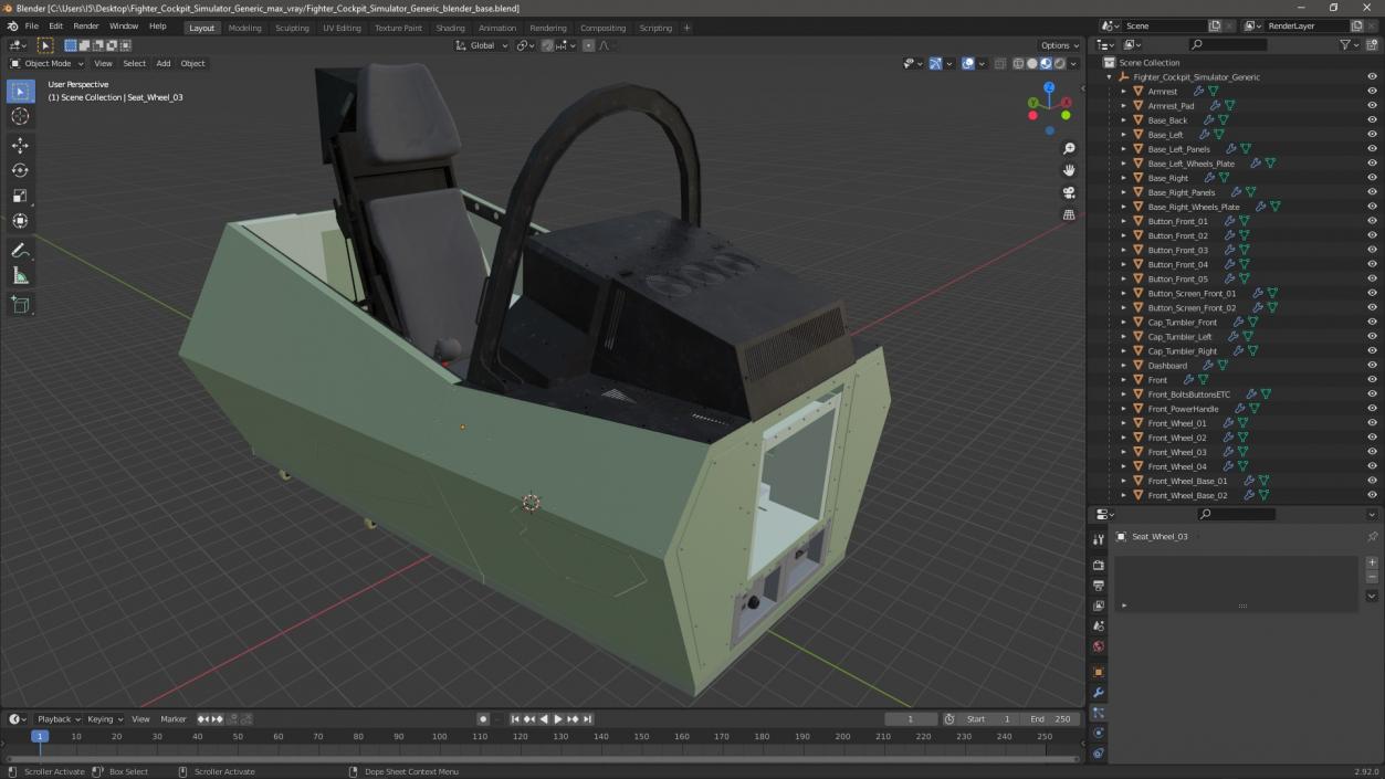 3D Fighter Cockpit Simulator Generic model