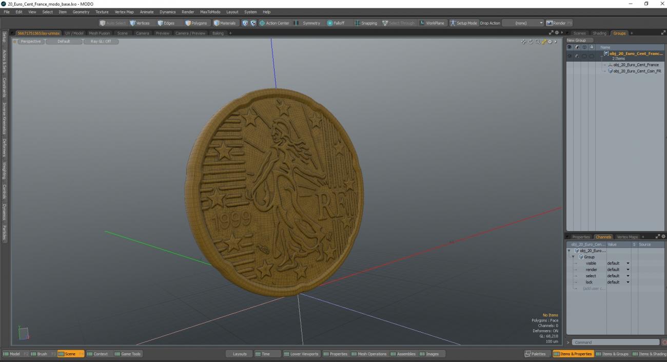 20 Euro Cent France 3D model