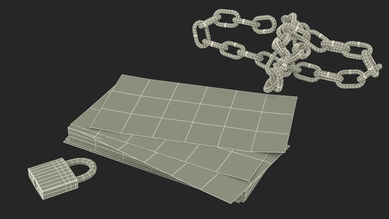 3D Chained up Wad Pounds 2 model