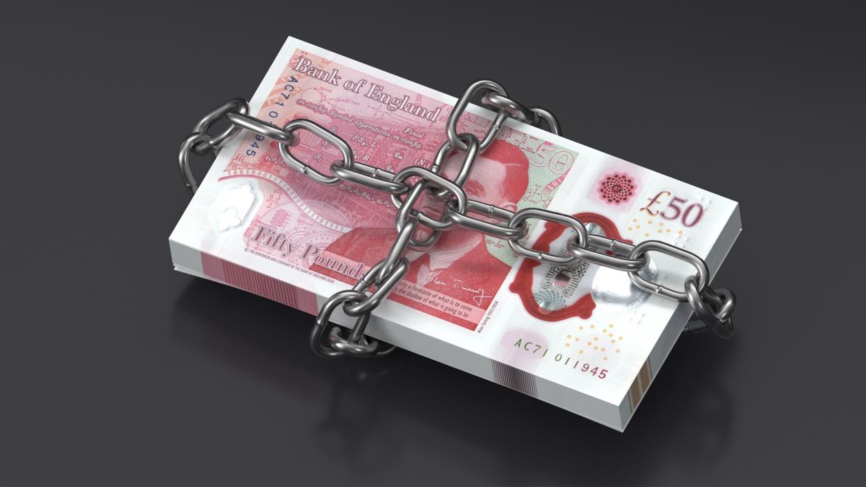 3D Chained up Wad Pounds 2 model