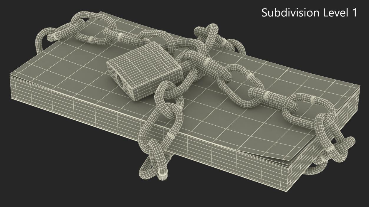 3D Chained up Wad Pounds 2 model