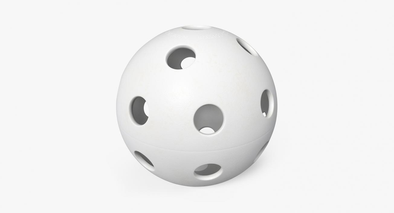 Plastic Wiffle Ball Baseball White 3D model