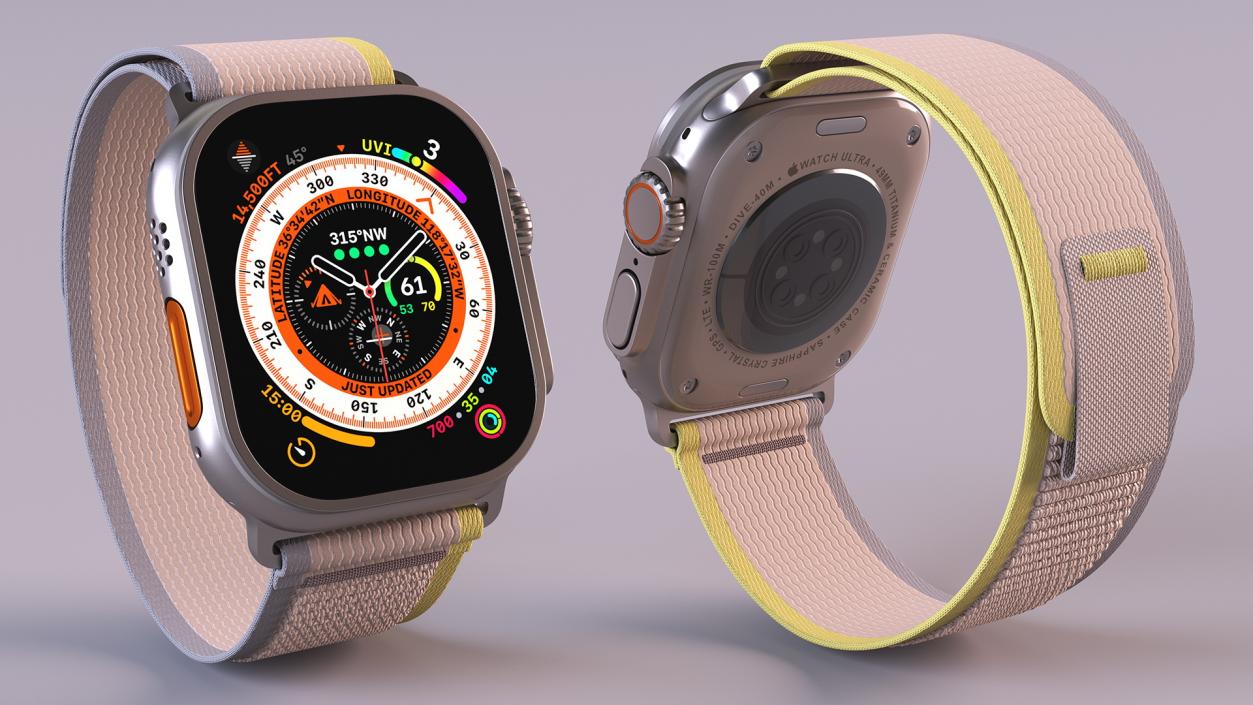 3D Apple Watch Ultra Trail Loop Yellow-Beige