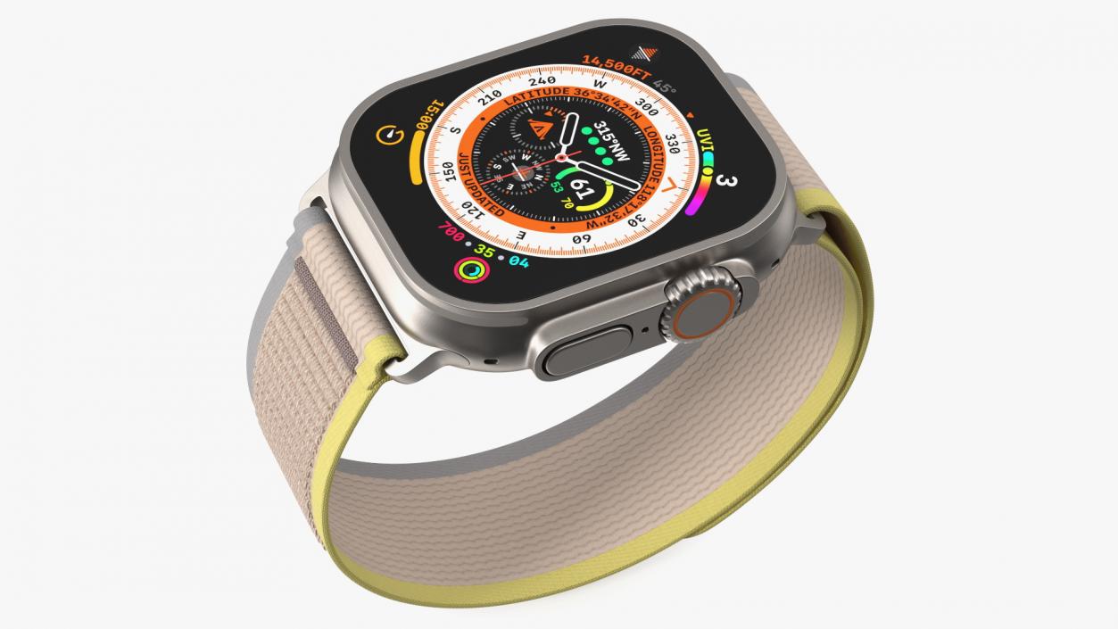 3D Apple Watch Ultra Trail Loop Yellow-Beige