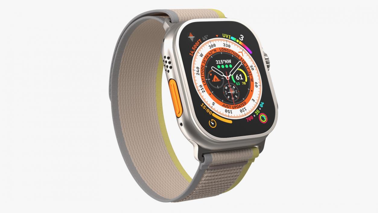 3D Apple Watch Ultra Trail Loop Yellow-Beige