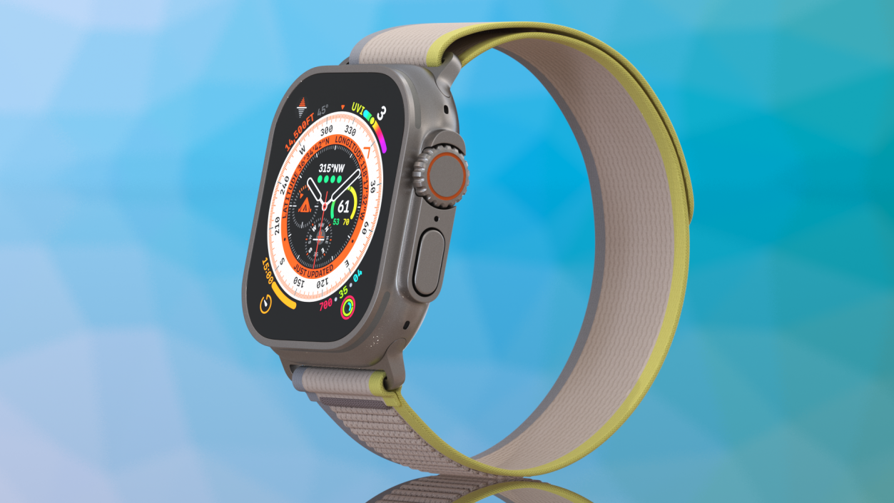 3D Apple Watch Ultra Trail Loop Yellow-Beige