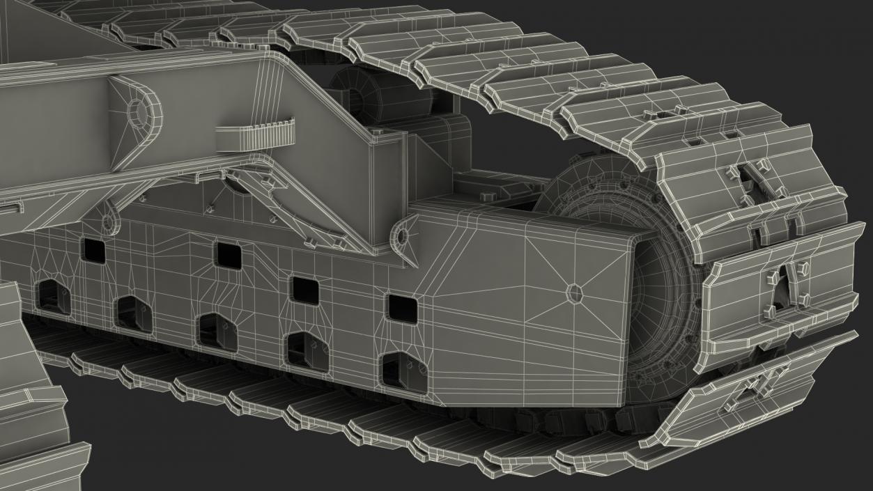 3D Tigercat 855D Tracked Knuckleboom Loader Dirty Rigged model