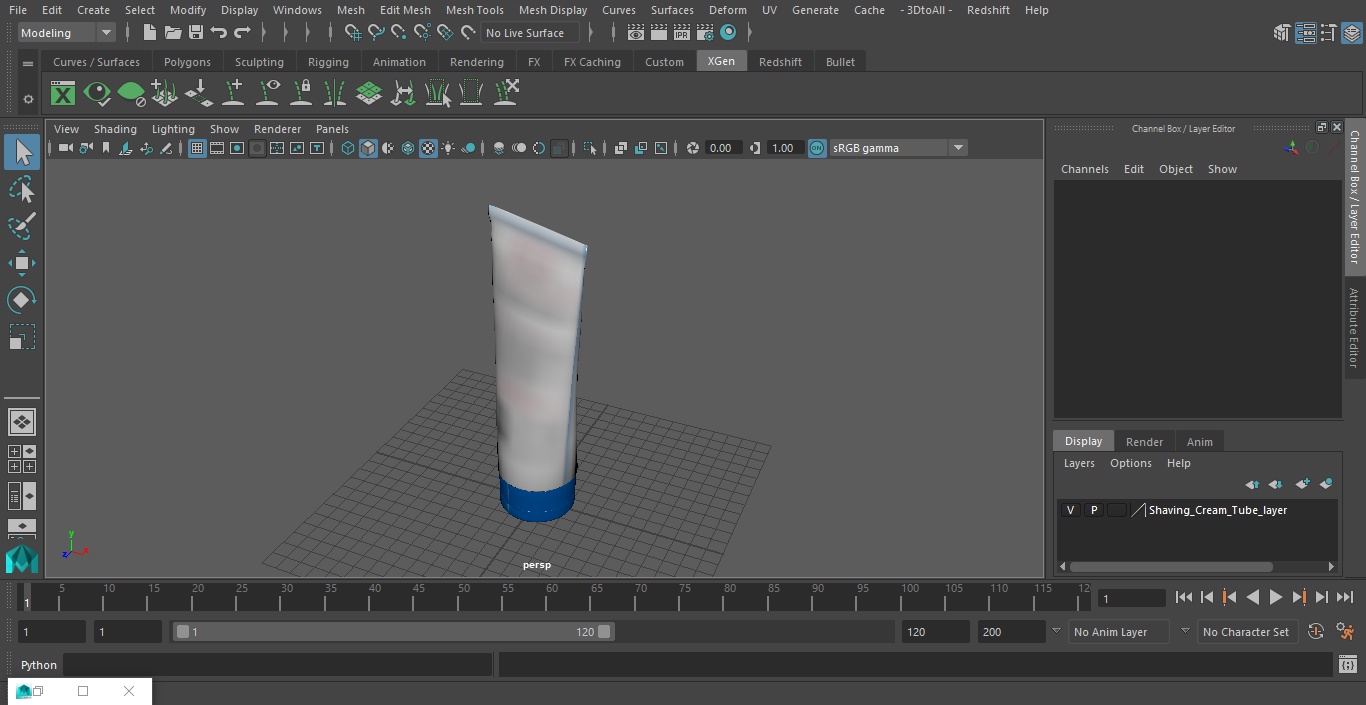 3D Shaving Cream Tube model