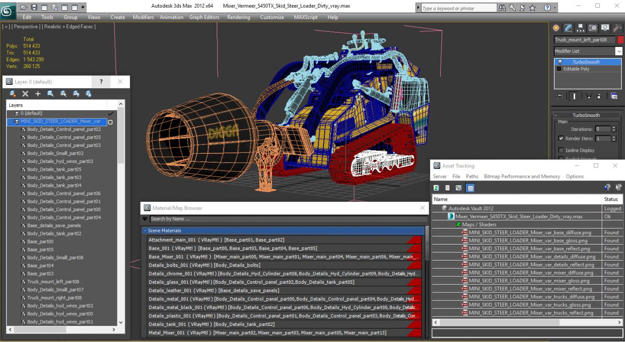 Mixer Vermeer S450TX Skid Steer Loader Dirty 3D model