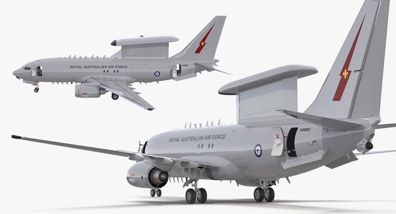 Boeing 737 Wedgetail Royal Australian Air Force Rigged 3D model