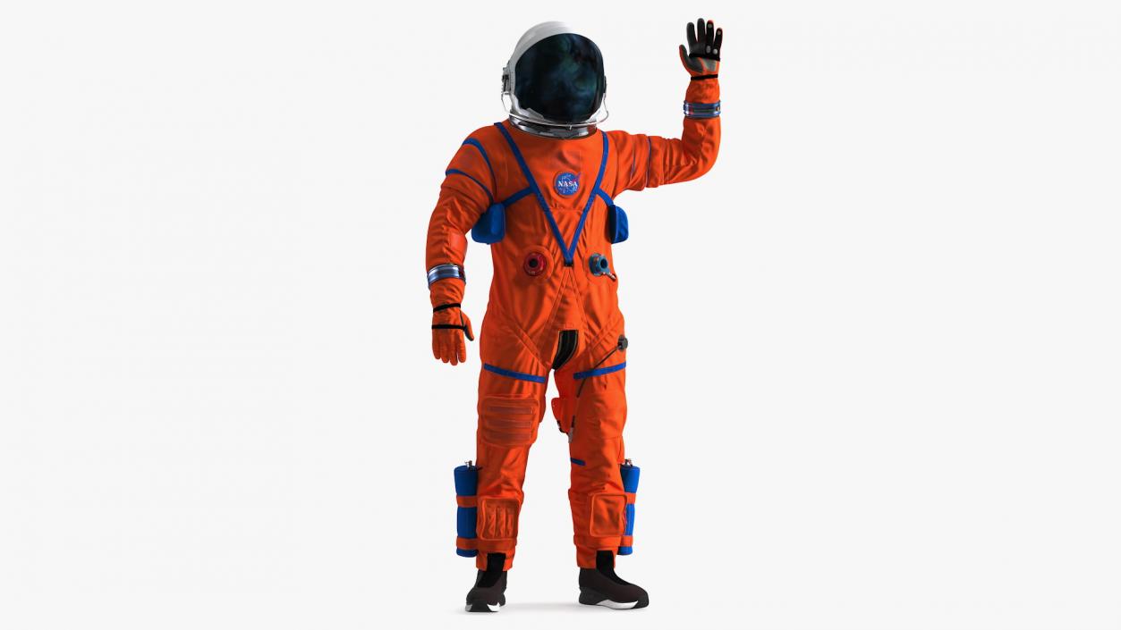 Astronaut in ACES Spacesuit Greetings Pose 3D