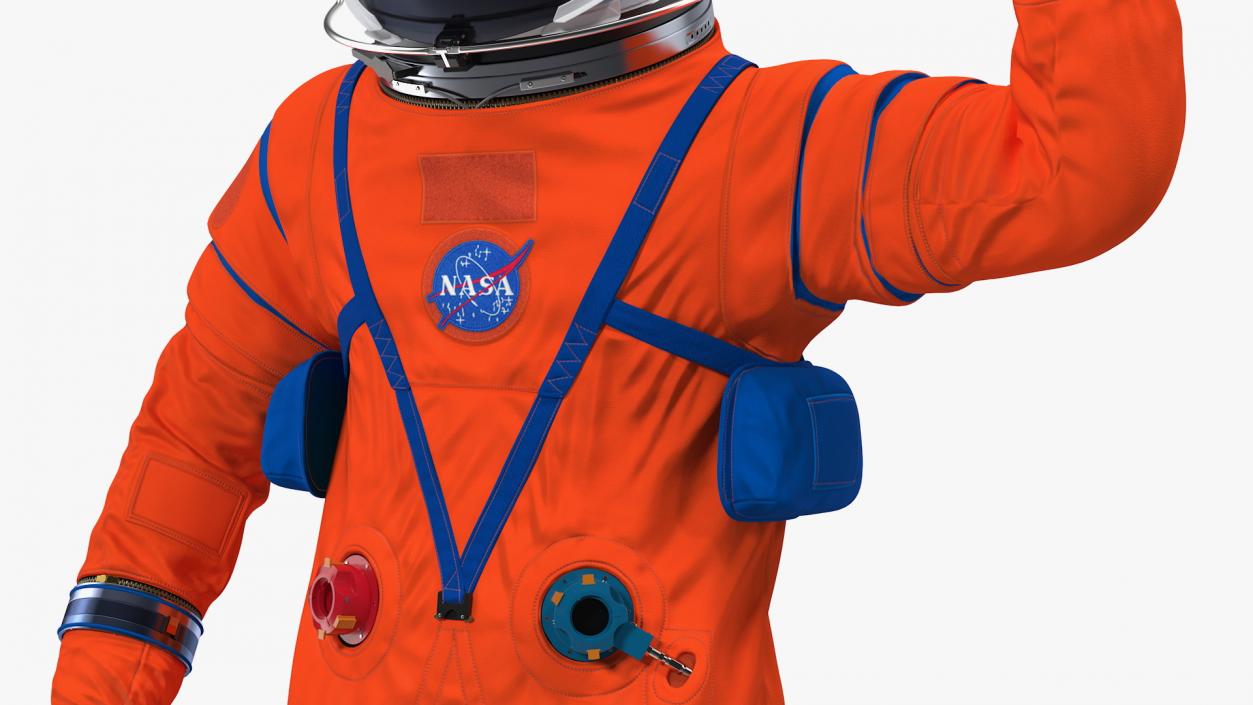 Astronaut in ACES Spacesuit Greetings Pose 3D