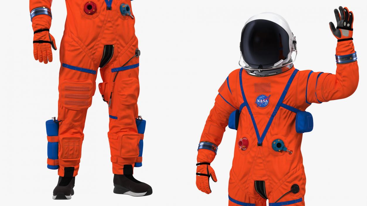 Astronaut in ACES Spacesuit Greetings Pose 3D