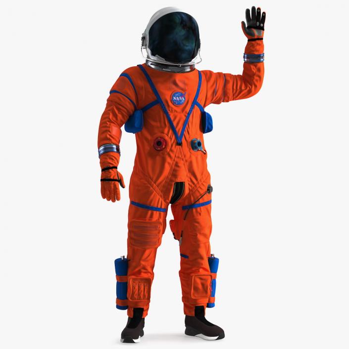 Astronaut in ACES Spacesuit Greetings Pose 3D