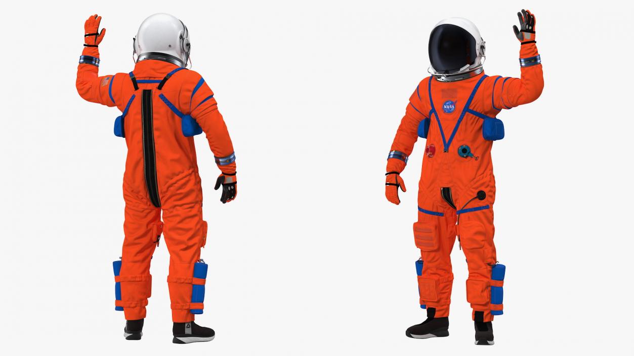 Astronaut in ACES Spacesuit Greetings Pose 3D