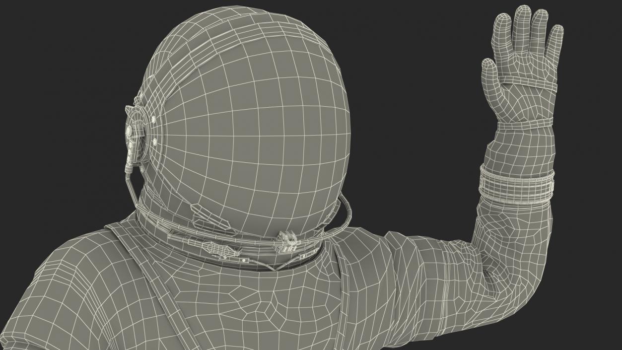 Astronaut in ACES Spacesuit Greetings Pose 3D