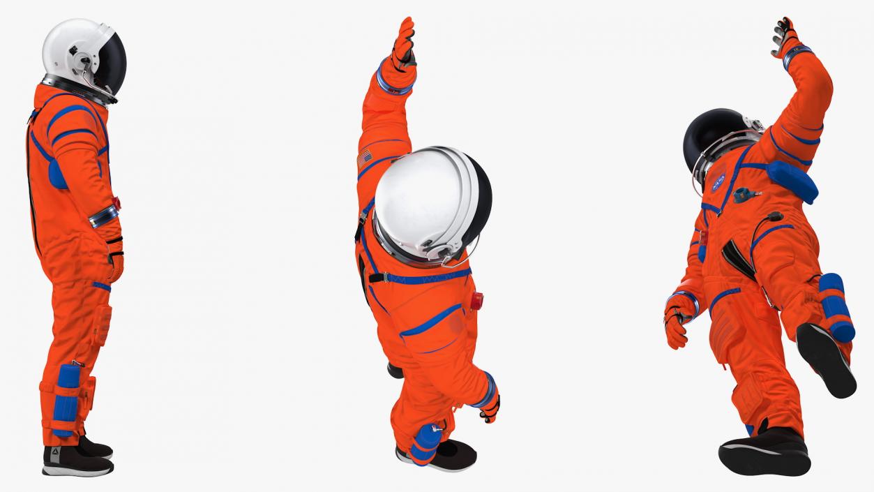 Astronaut in ACES Spacesuit Greetings Pose 3D