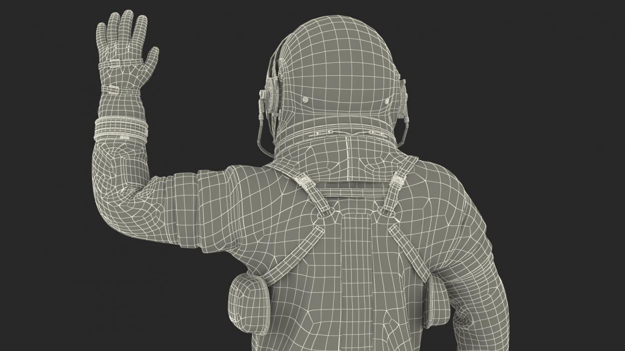 Astronaut in ACES Spacesuit Greetings Pose 3D