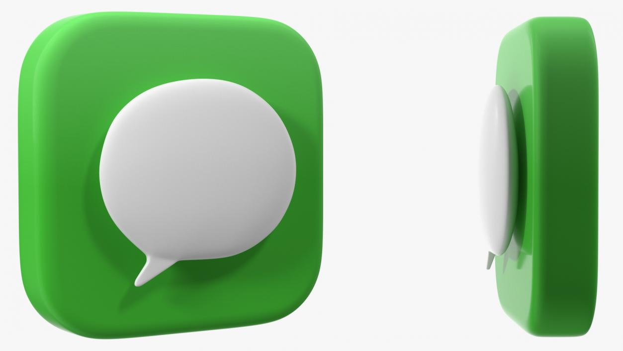 3D iPhone iOS Messages Icon 2