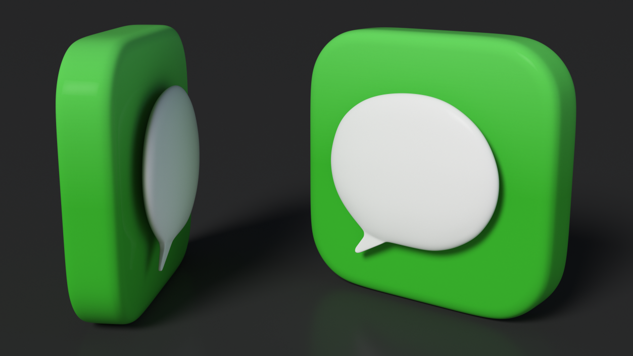 3D iPhone iOS Messages Icon 2