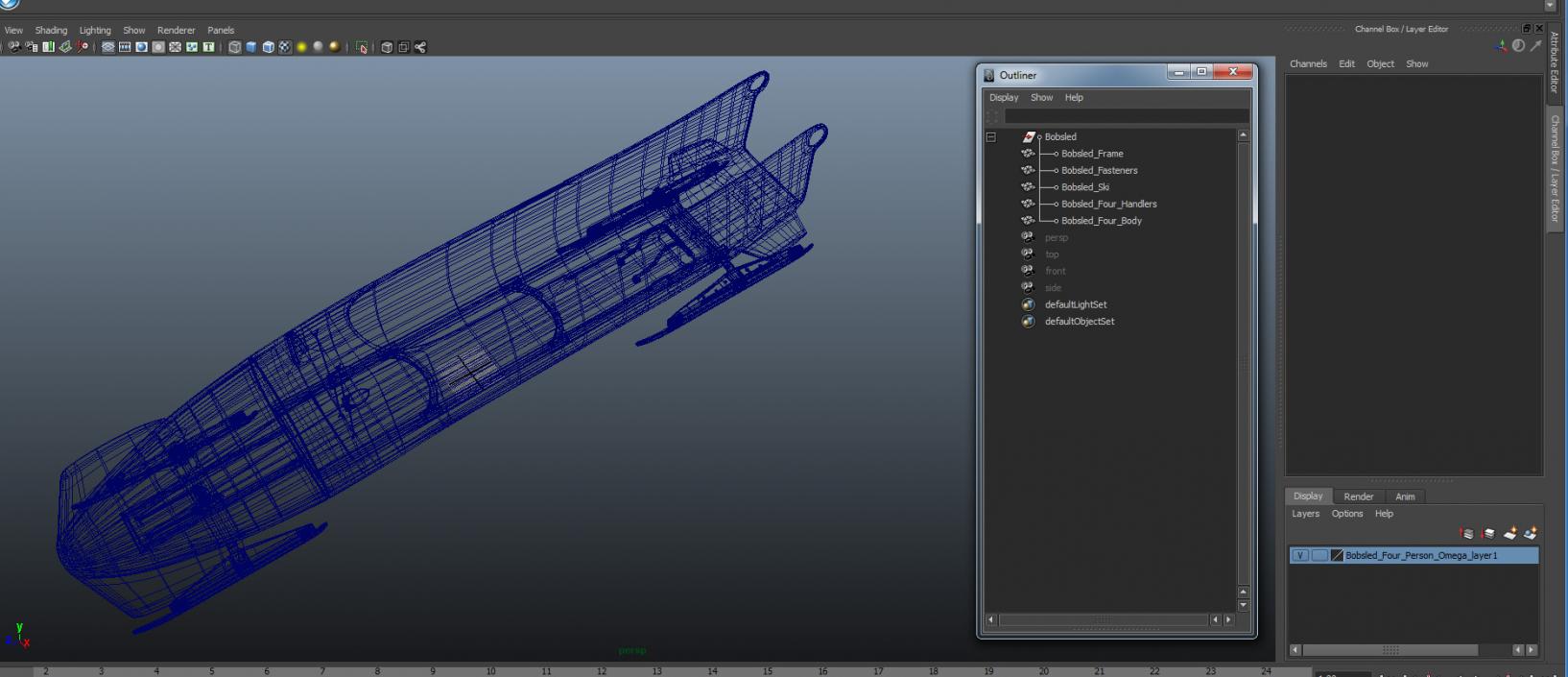 3D model Bobsled Four Person Omega