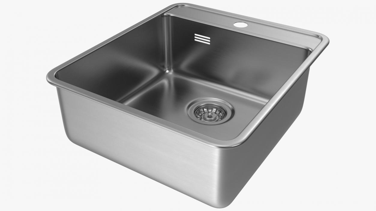 3D Single Bowl Stainless Steel Inset Sink model