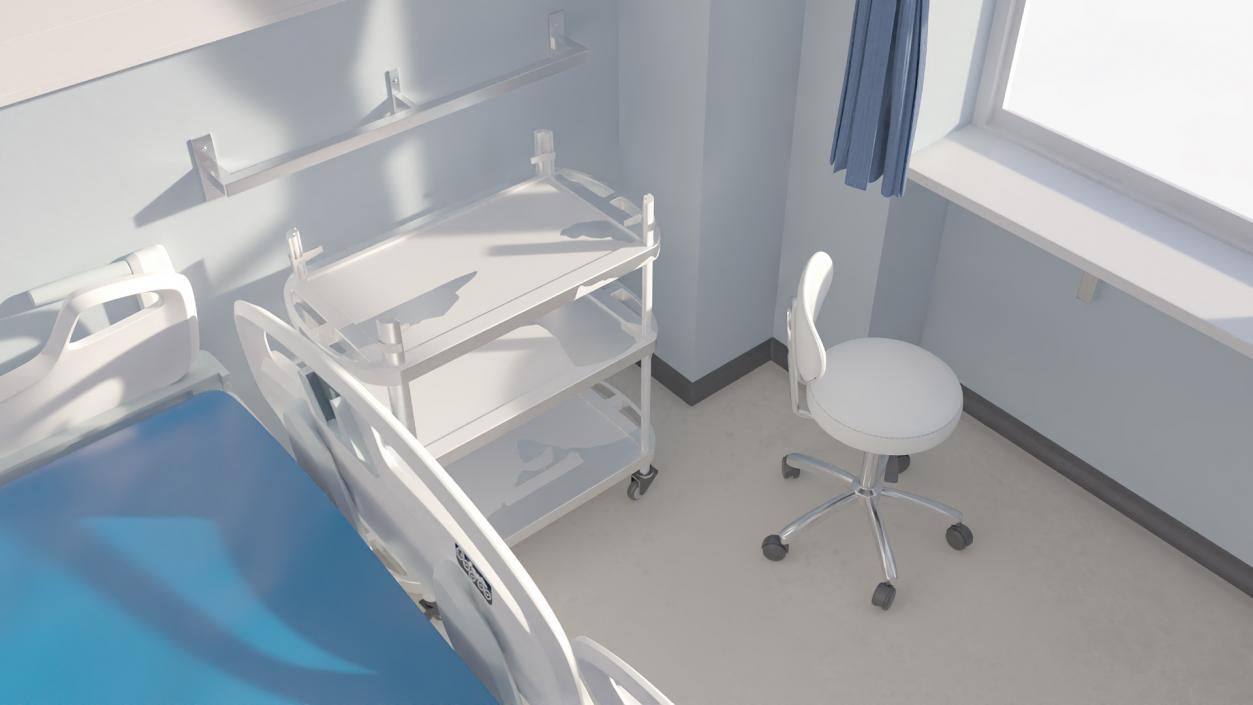 3D Four People Hospital Room Interior 2