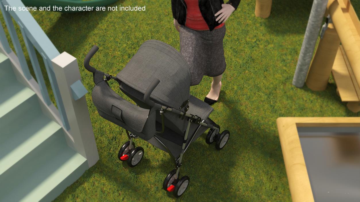 Lightweight Compact Baby Stroller With Bag 3D