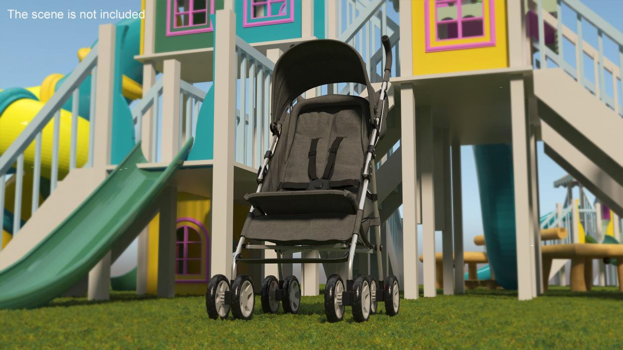 Lightweight Compact Baby Stroller With Bag 3D