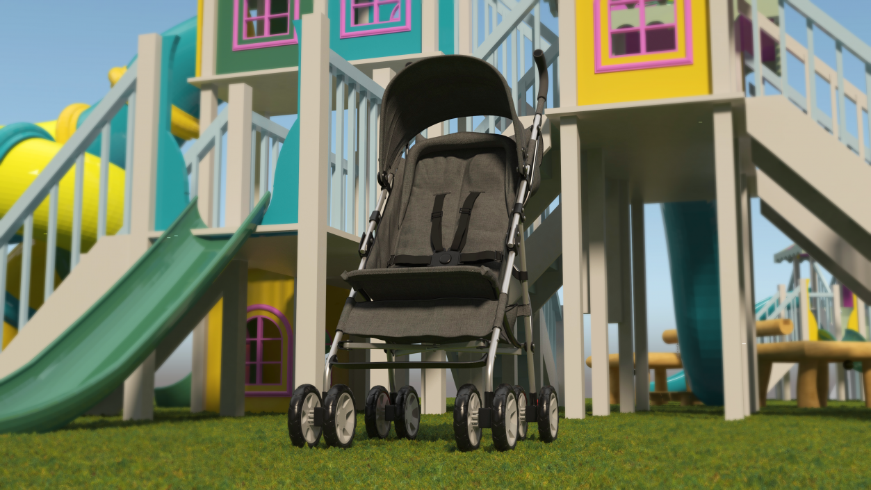 Lightweight Compact Baby Stroller With Bag 3D