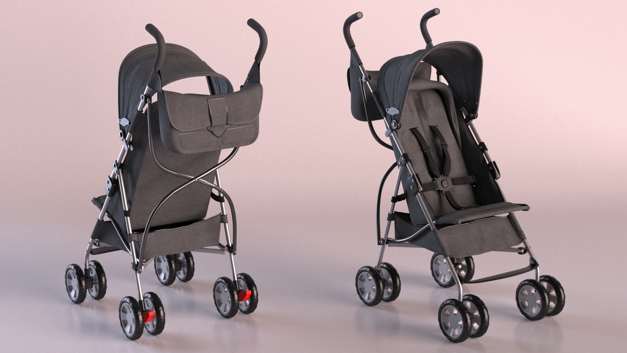 Lightweight Compact Baby Stroller With Bag 3D