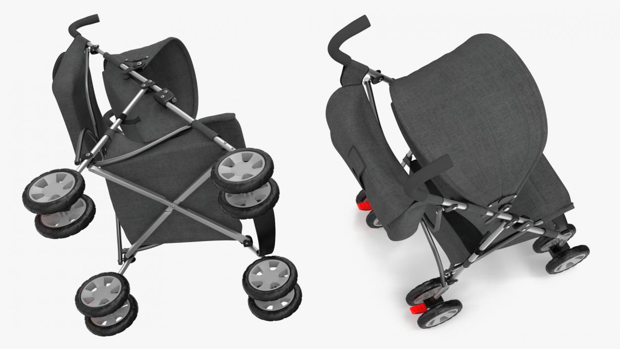 Lightweight Compact Baby Stroller With Bag 3D